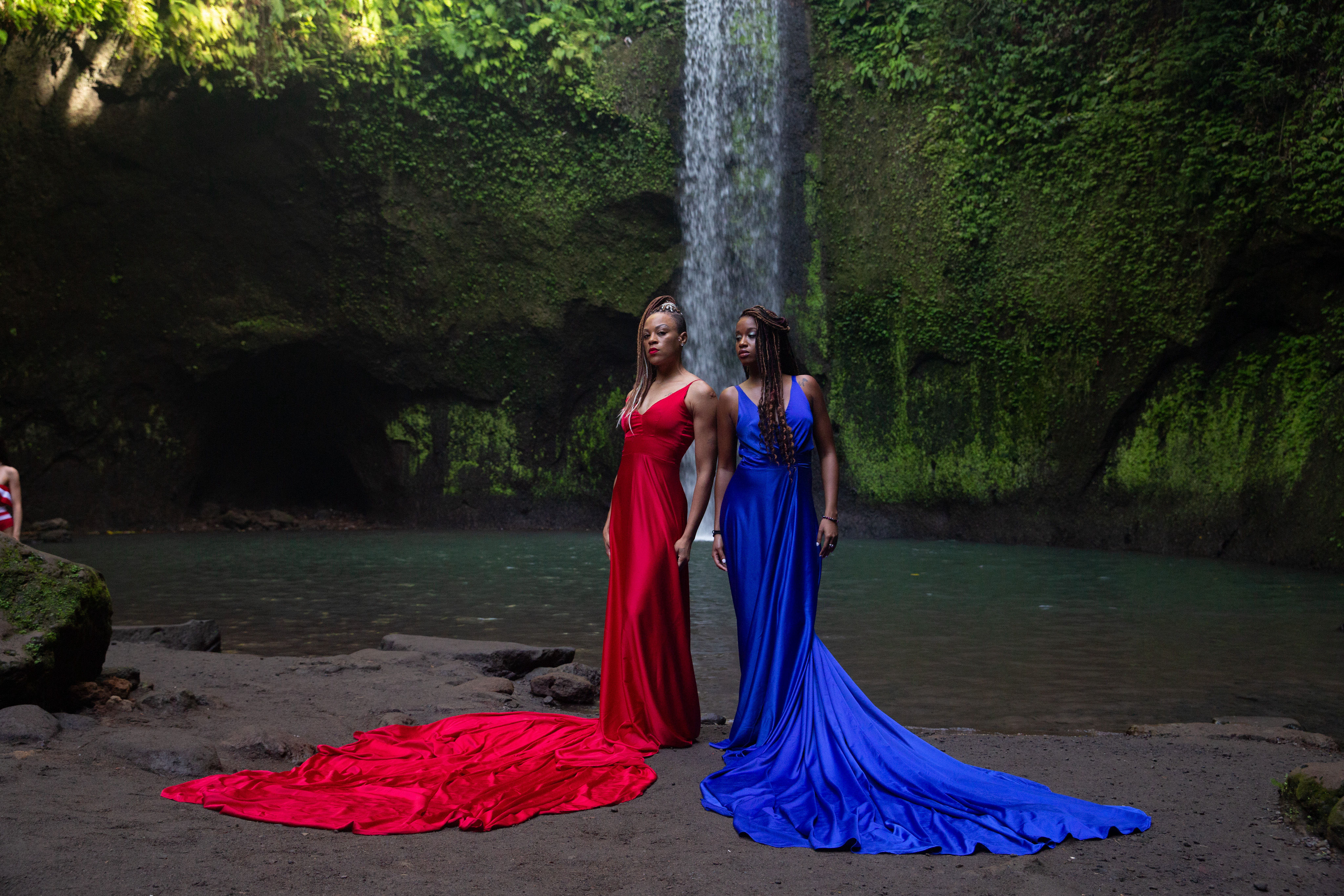 Red and blue dress